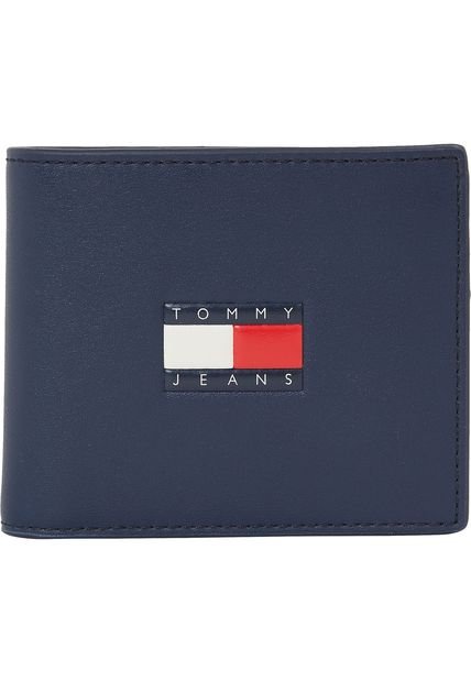 Billetera Azul Heritage Pequeña Con Diseño Plegable Tommy Hilfiger