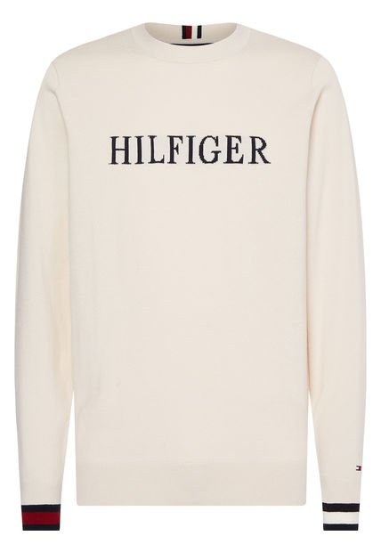 Saco De Cuello Redondo Con Logo Bordado Hombre Blanco Tommy Hilfiger