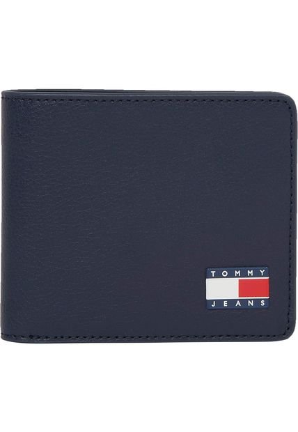 Billetera Azul Heritage Con Logo Tommy Hilfiger