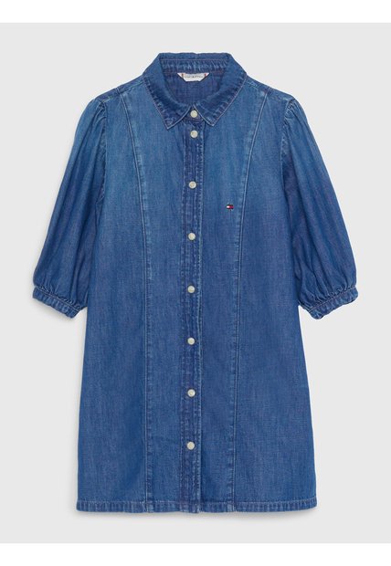 Vestido De Niña Camisero Tejido Denim Tommy Hilfiger