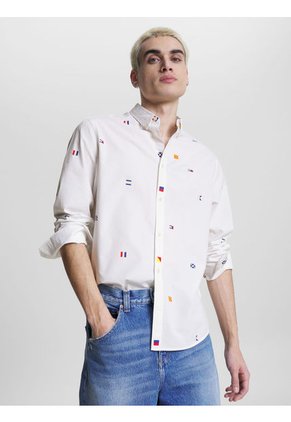 Camisa Archive De Corte Clásico Con Logos Hombre Blanco Tommy Jeans