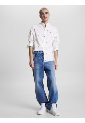 Camisa Archive De Corte Clásico Con Logos Hombre Blanco Tommy Jeans