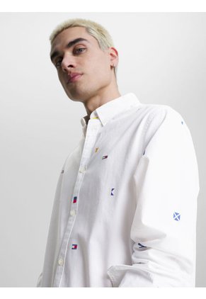 Camisa Archive De Corte Clásico Con Logos Hombre Blanco Tommy Jeans