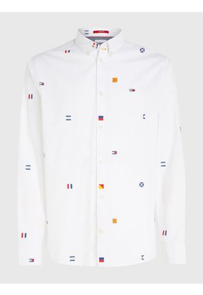 Camisa Archive De Corte Clásico Con Logos Hombre Blanco Tommy Jeans