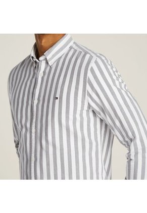 Camisa Verde Oxford De Rayas Tommy Hilfiger