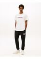 Camiseta Blanca De Punto Con Logo Y Cuello Redondo Tommy Jeans de Tommy Hilfiger