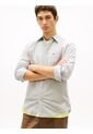 Camisa Gris De Popelín Con Diseño De Cuadros Tommy Jeans de Tommy Hilfiger