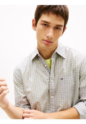Camisa Gris De Popelín Con Diseño De Cuadros Tommy Jeans