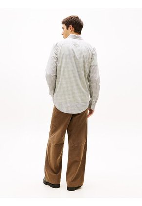 Camisa Gris De Popelín Con Diseño De Cuadros Tommy Jeans