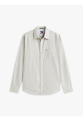 Camisa Gris De Popelín Con Diseño De Cuadros Tommy Jeans