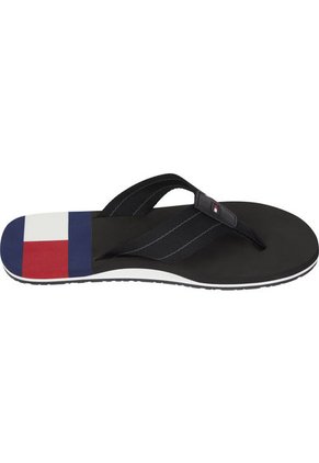 Sandalias Flip Flop Negro Banderahombre De Playa Negro Tommy Hilfiger
