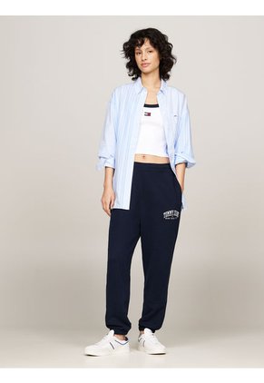 Joggers Azul Amplios Con Logo Universitario Tommy Jeans