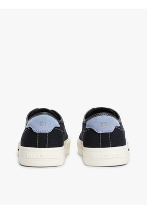 Tenis Azul De Lona Con Logo Distintivo Tommy Hilfiger