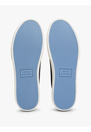 Tenis Azul De Lona Con Logo Distintivo Tommy Hilfiger