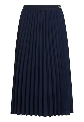 Falda Azul Midi Plisada Con Logo En Cintura Tommy Hilfiger Tommy Hilfiger