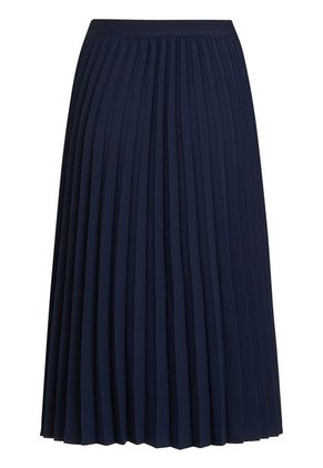 Falda Azul Midi Plisada Con Logo En Cintura Tommy Hilfiger