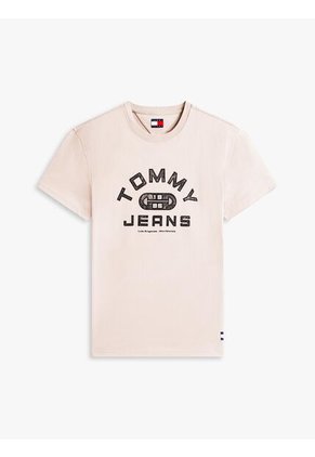 Camiseta Gris De Punto Con Cuello Redondo Tommy Jeans