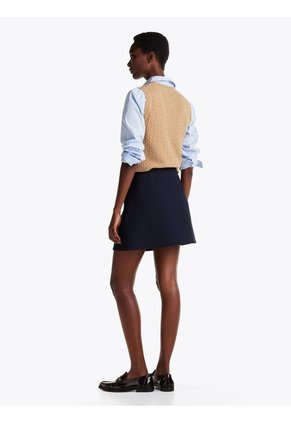 Minifalda Azul Con Bolsillos Abotonados Tommy Hilfiger