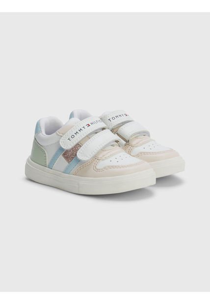Tenis Con Doble Velcro Para Niña Blanco Tommy Hilfiger
