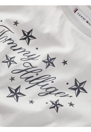 Camiseta Blanca Con Logo Script Para Niña Tommy Hilfiger
