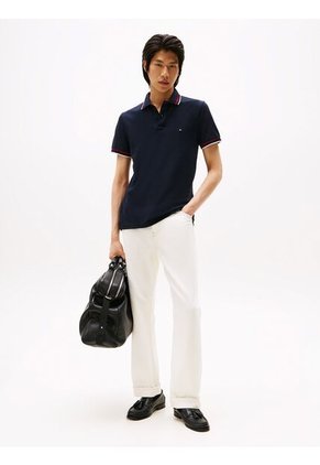 Polo Azul De Corte Slim Con Logo Tommy Hilfiger