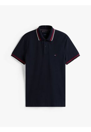 Polo Azul De Corte Slim Con Logo Tommy Hilfiger