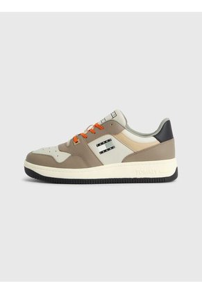 Tenis En Piel De Gran Calidad Hombre Beige Tommy Hilfiger