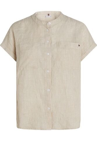 Blusa Beige Amplia De Manga Corta En Lino Tommy Hilfiger Tommy Hilfiger