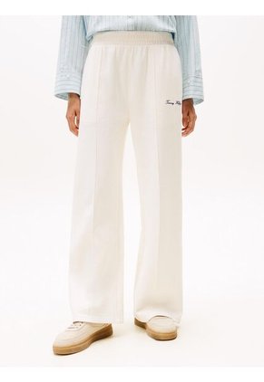 Joggers Blanco De Pierna Recta Con Logo Bordado Tommy Hilfiger