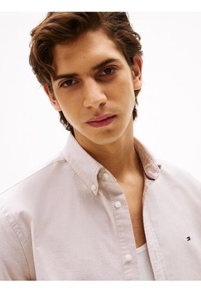 Camisa Beige Oxford Heritage De Corte Regular Tommy Hilfiger