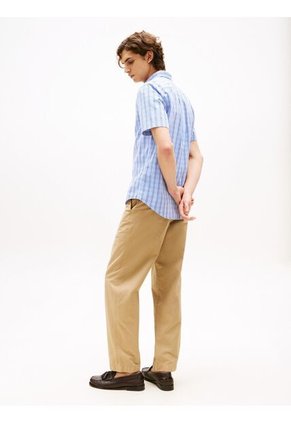 Camisa Azul Americana De Manga Corta Tommy Hilfiger