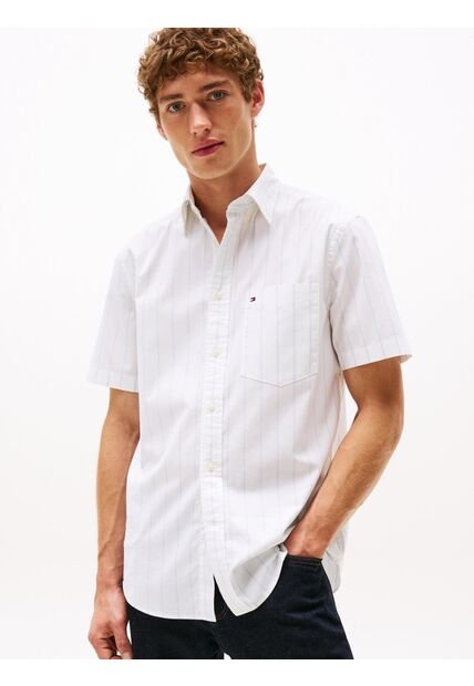 Camisa Multicolor Oxford De Manga Corta Tommy Hilfiger