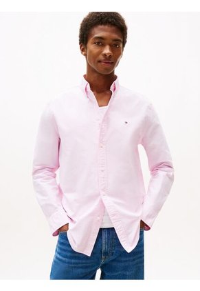 Camisa Rosa Oxford Heritage De Corte Regular Tommy Hilfiger