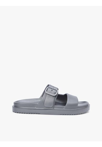 Sandalias Gris Con Doble Tira Y Logo Esmaltado Tommy Hilfiger