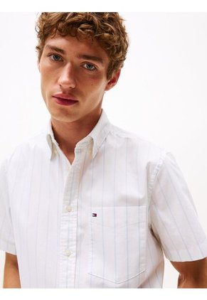 Camisa Multicolor Oxford De Manga Corta Tommy Hilfiger