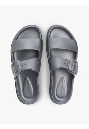 Sandalias Gris Con Doble Tira Y Logo Esmaltado Tommy Hilfiger