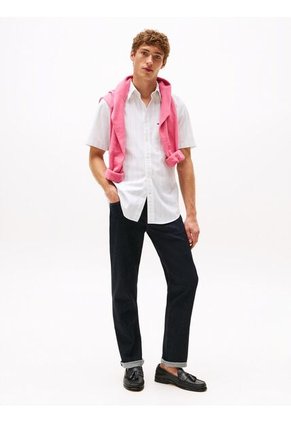 Camisa Multicolor Oxford De Manga Corta Tommy Hilfiger