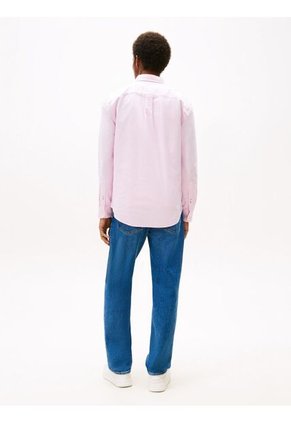 Camisa Rosa Oxford Heritage De Corte Regular Tommy Hilfiger