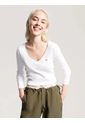 Crop Top Blanco Essential Acanalado De Manga Larga Tommy Jeans de Tommy Hilfiger
