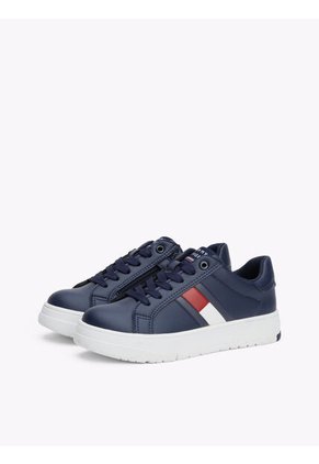Tenis Azul De Corte Bajo Con Cordones Tommy Hilfiger