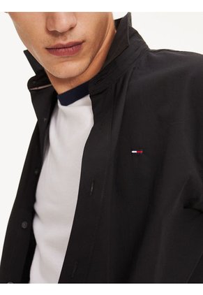 Camisa Negra De Algodón Elástico Tommy Jeans