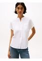 Blusa Blanca Amplia De Manga Corta En Lino Tommy Hilfiger de Tommy Hilfiger