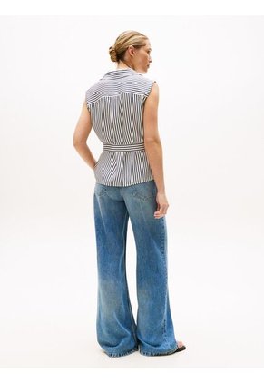 Blusa Multicolor Cruzada De Corte Slim Tommy Hilfiger