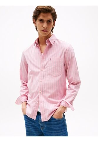 Camisa Rosada Oxford De Rayas Y Corte Regular Tommy Hilfiger Tommy Hilfiger