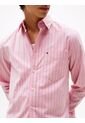 Camisa Rosada Oxford De Rayas Y Corte Regular Tommy Hilfiger de Tommy Hilfiger