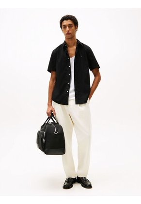 Camisa Negra Poplin Solida Tommy Hilfiger