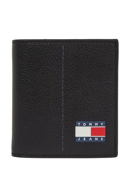 Billetera Negra Plegable Vertical Tommy Hilfiger