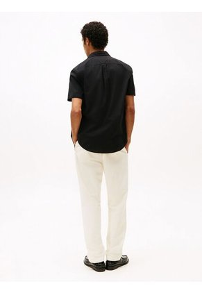 Camisa Negra Poplin Solida Tommy Hilfiger