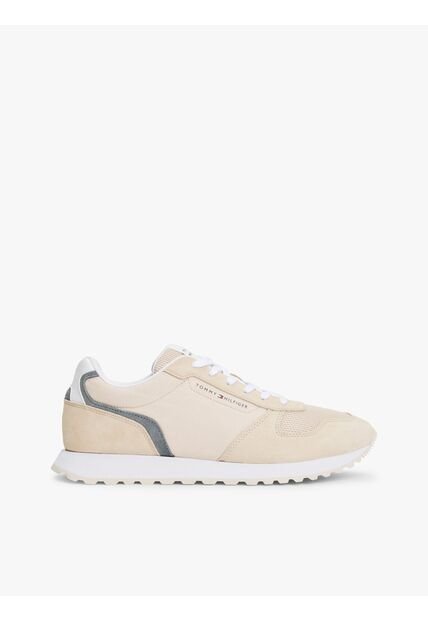 Tenis Beige De Ante Con Suela Dentada Tommy Hilfiger