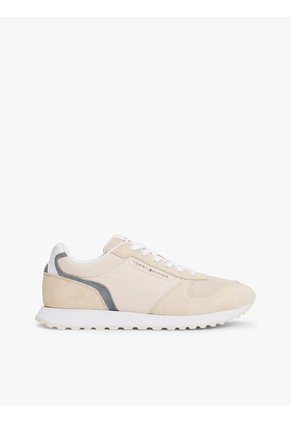 Tenis Beige De Ante Con Suela Dentada Tommy Hilfiger